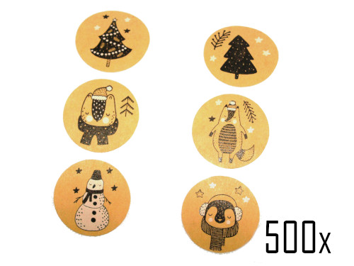 Aufkleber Weihnachten Winter Sticker Mix, 500 Stück